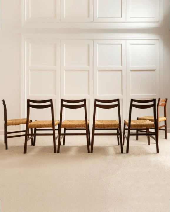 Set of 6 Italian Chairs - 1960s