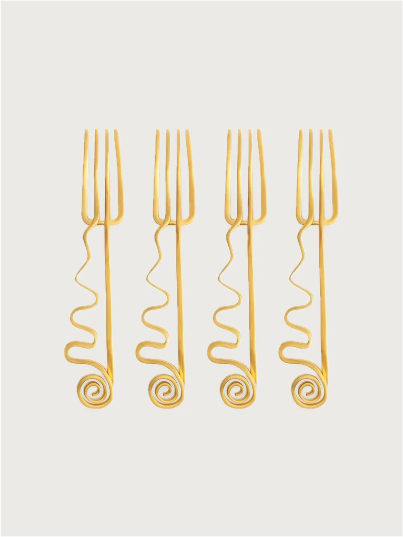 Set of 4 Spirale Cocktail Forks