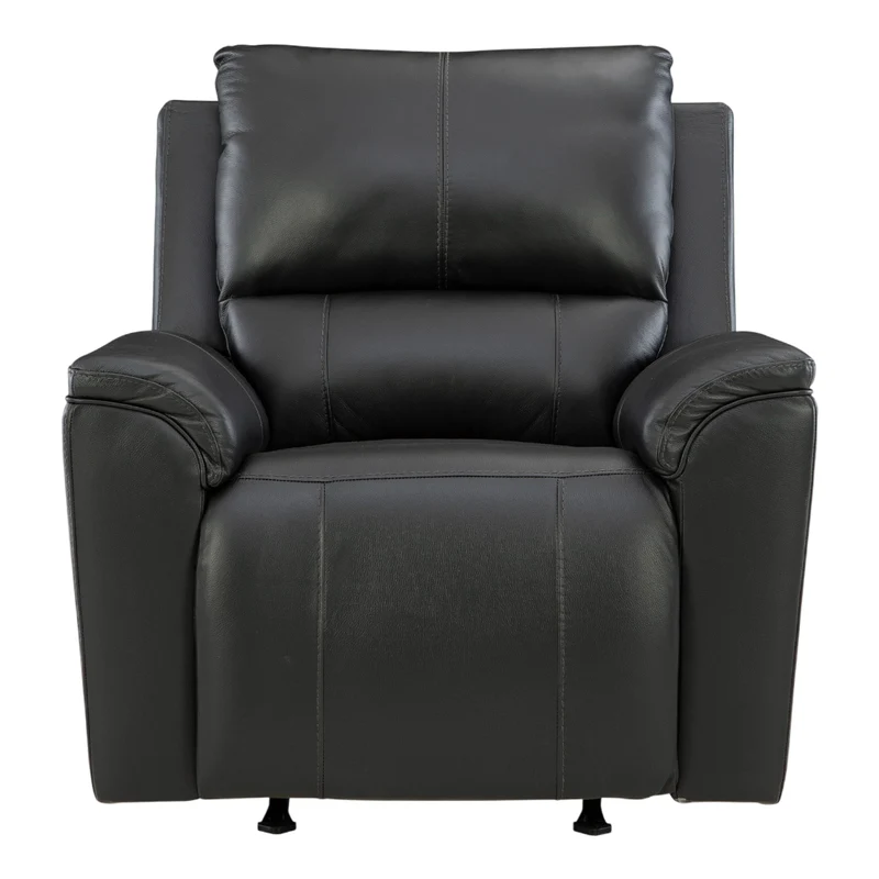 Fauteuil berçant et inclinable aspect cuir noir - Glossmore