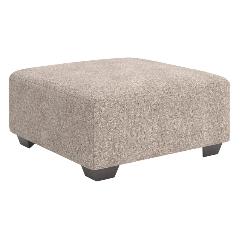 Ottoman surdimensionné en tissu beige - Clarington