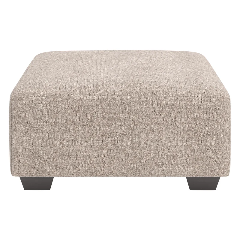 Ottoman surdimensionné en tissu beige - Clarington