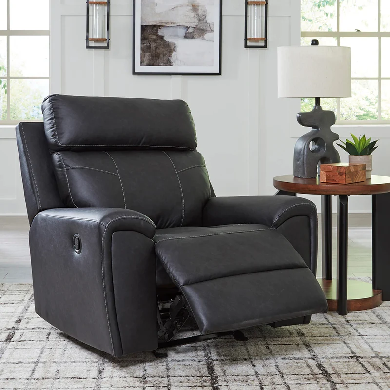 Fauteuil inclinable aspect cuir noir - Montacute