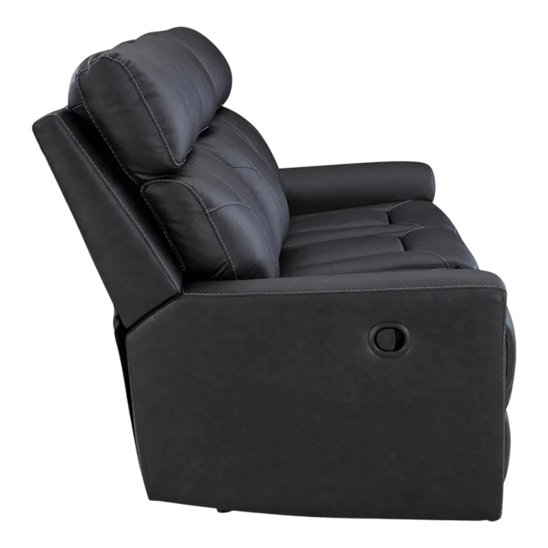 Sofa inclinable aspect cuir noir avec table centrale rabattable - Montacute