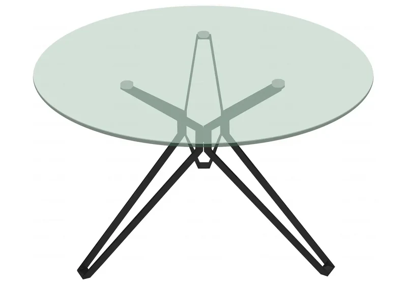Table ronde noire verre trempé - Iva