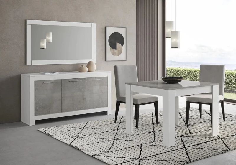 Salle à manger blanc marbre MODENA