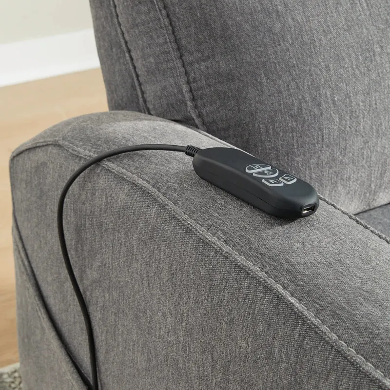 Fauteuil lève-personne inclinable motorisé en tissu gris avec siège chauffant et massant - Starganza