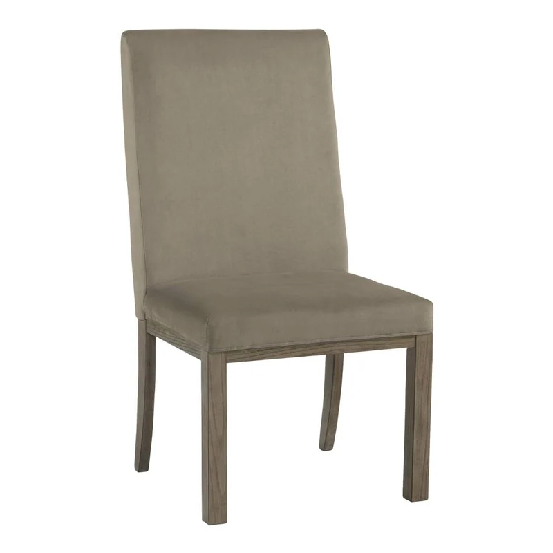 Ensemble de 2 chaises de salle à manger rembourrées en tissu brun clair - Chrestner