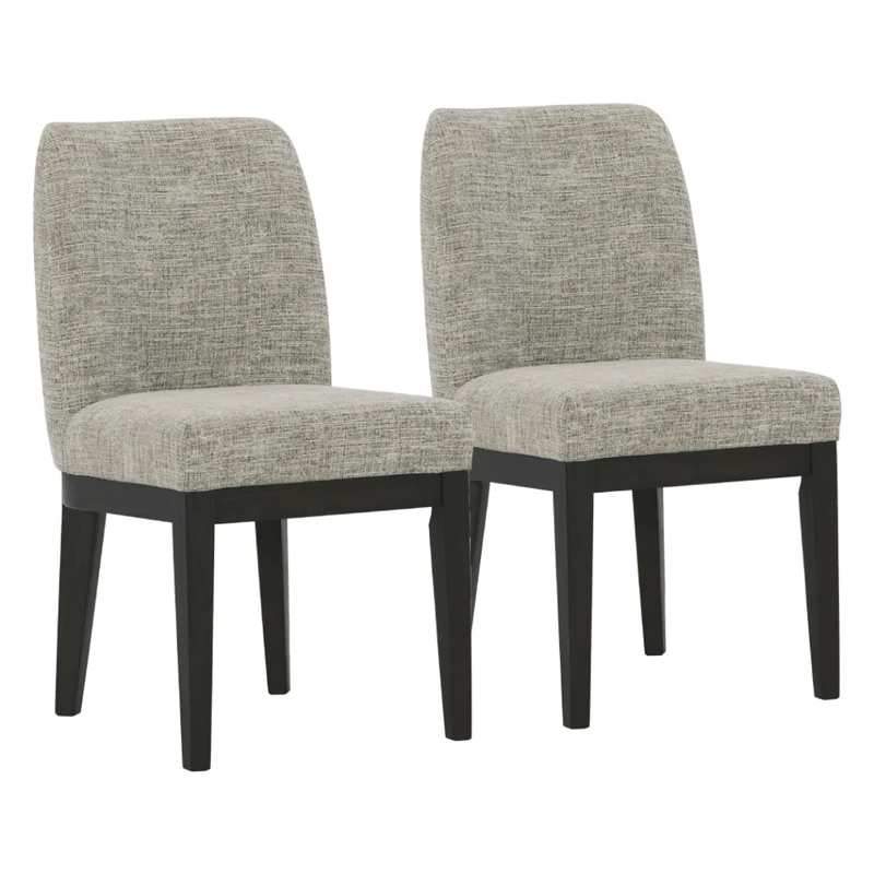 Ensemble de 2 chaises de salle à manger rembourrées en tissu beige - Burkhaus