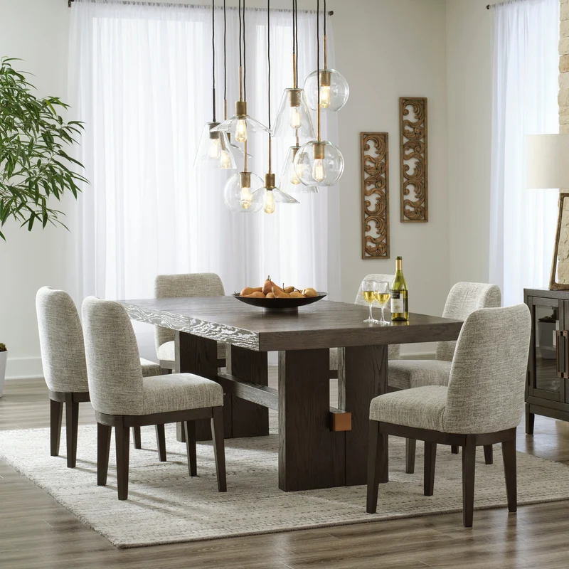 Ensemble de 2 chaises de salle à manger rembourrées en tissu beige - Burkhaus