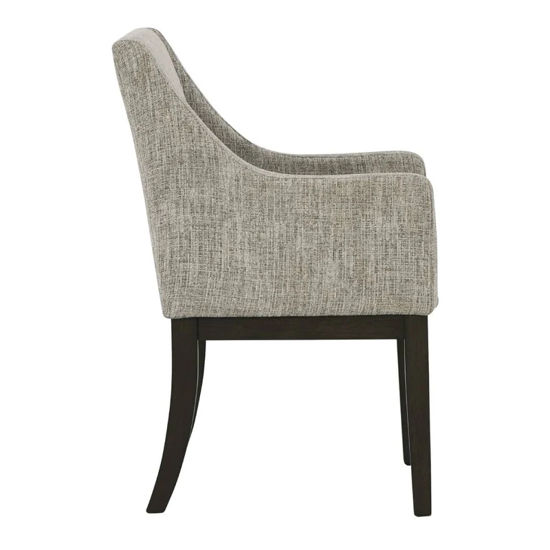 Ensemble de 2 chaises de salle à manger rembourrées en tissu beige - Burkhaus