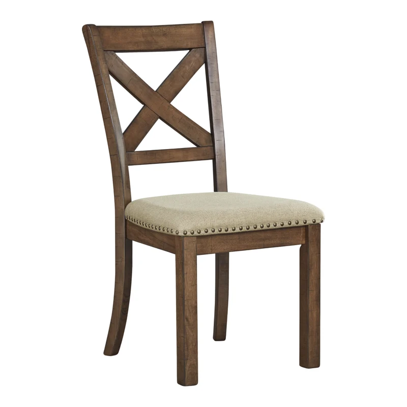 Ensemble de 2 chaises de salle à manger en bois avec assise rembourrée - Moriville
