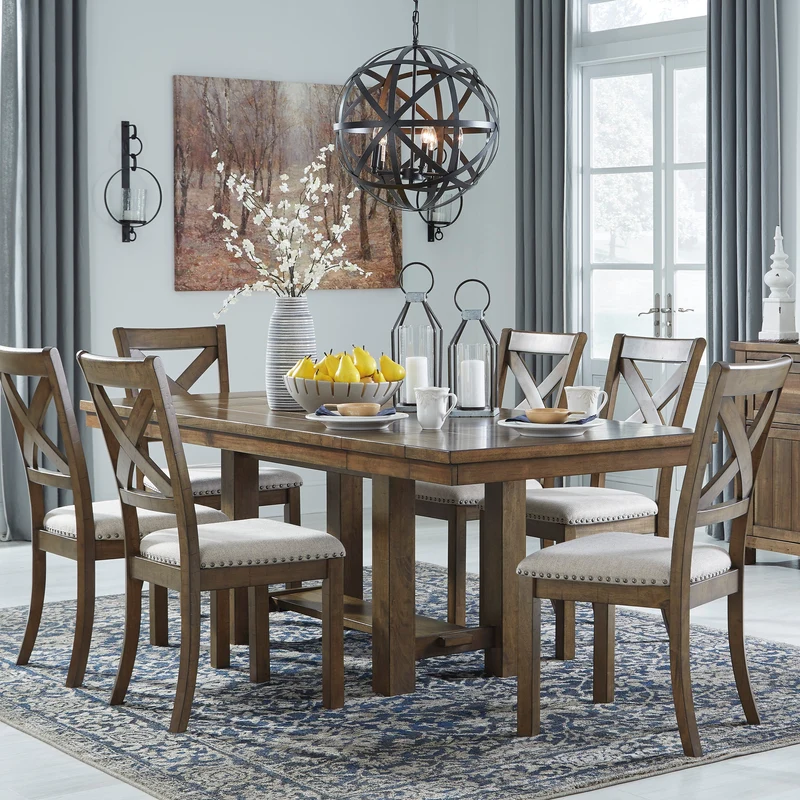 Ensemble de 2 chaises de salle à manger en bois avec assise rembourrée - Moriville