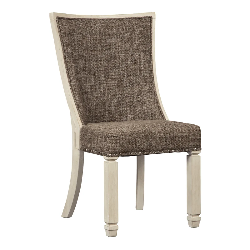 Ensemble de 2 chaises de salle à manger rembourrées en tissu brun - Bolanburg