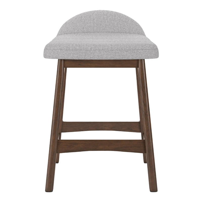 Ensemble de 2 tabourets de bar en bois avec assise rembourrée en tissu - Lyncott