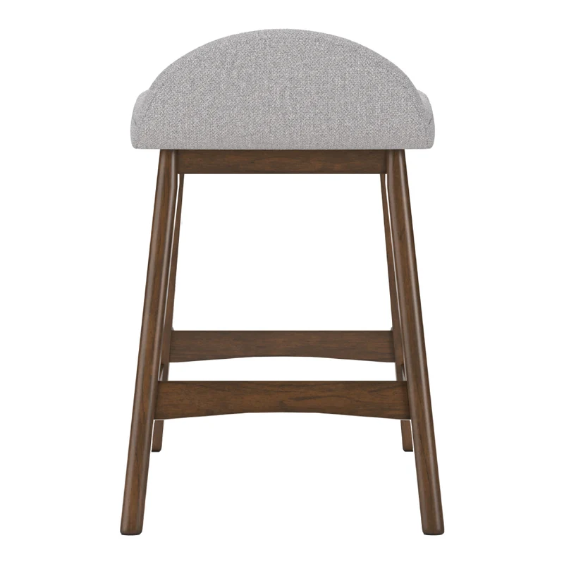 Ensemble de 2 tabourets de bar en bois avec assise rembourrée en tissu - Lyncott