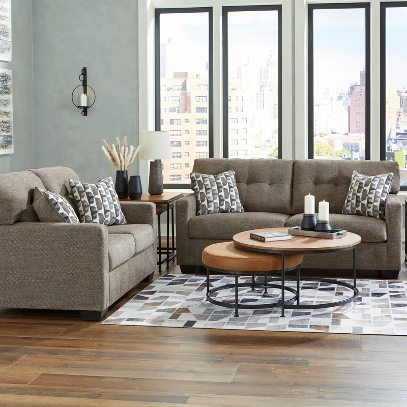Sofa condo en tissu avec coussins - Mahoney