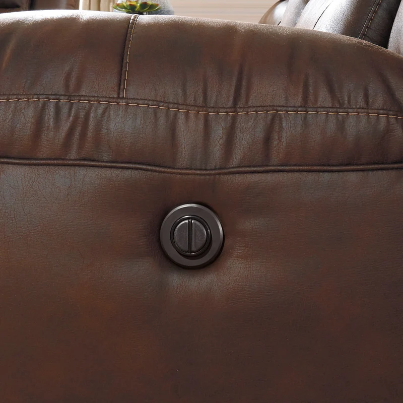 Fauteuil berçant et inclinable motorisé aspect cuir - Stoneland