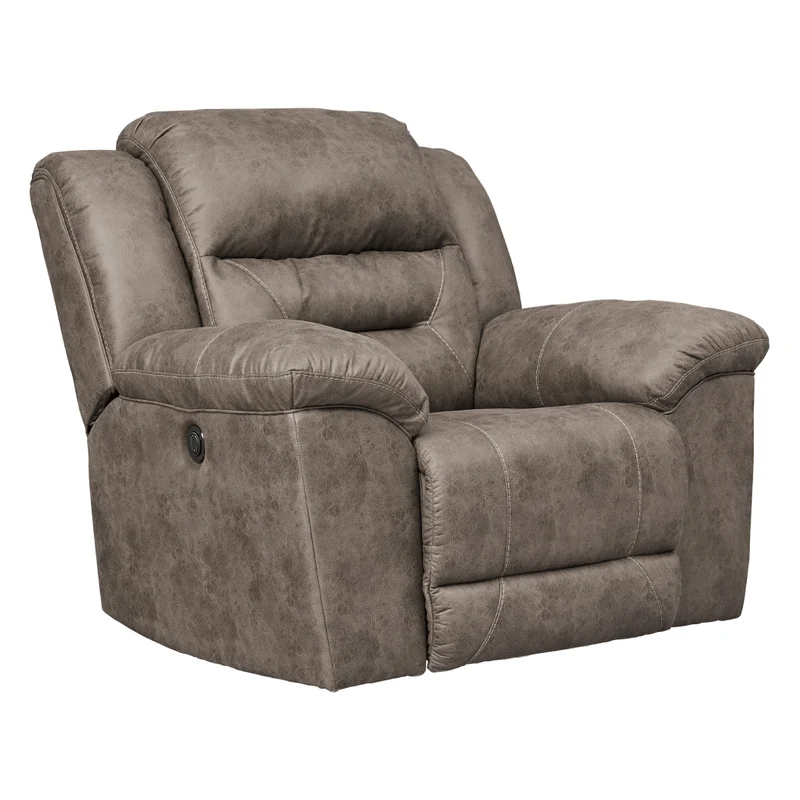 Fauteuil berçant et inclinable motorisé aspect cuir - Stoneland