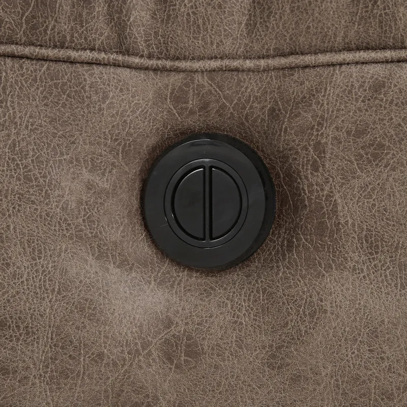 Causeuse inclinable motorisée aspect cuir avec console - Stoneland