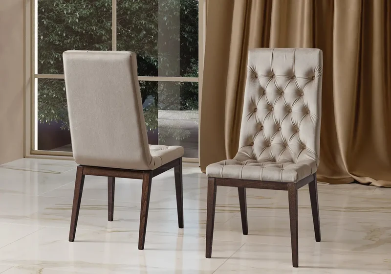 Table et chaises noyer laqué PURA