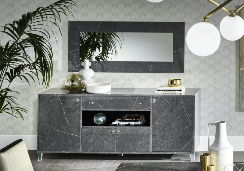 Salle à manger design marbre gris – VITTORIA