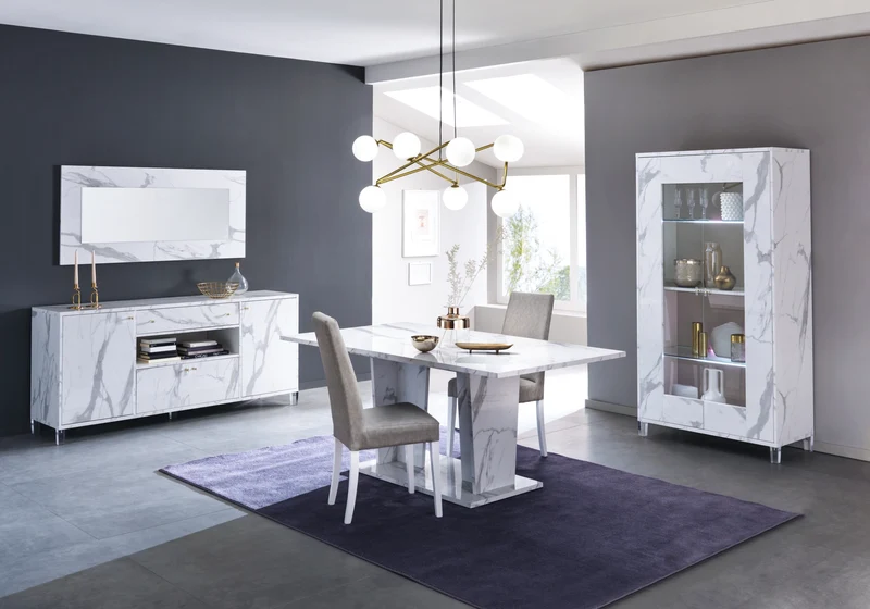 Salle à manger design marbre blanc – VITTORIA