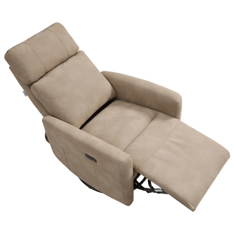 Fauteuil berçant, pivotant et inclinable motorisé en tissu et en cuir - Prague 6017