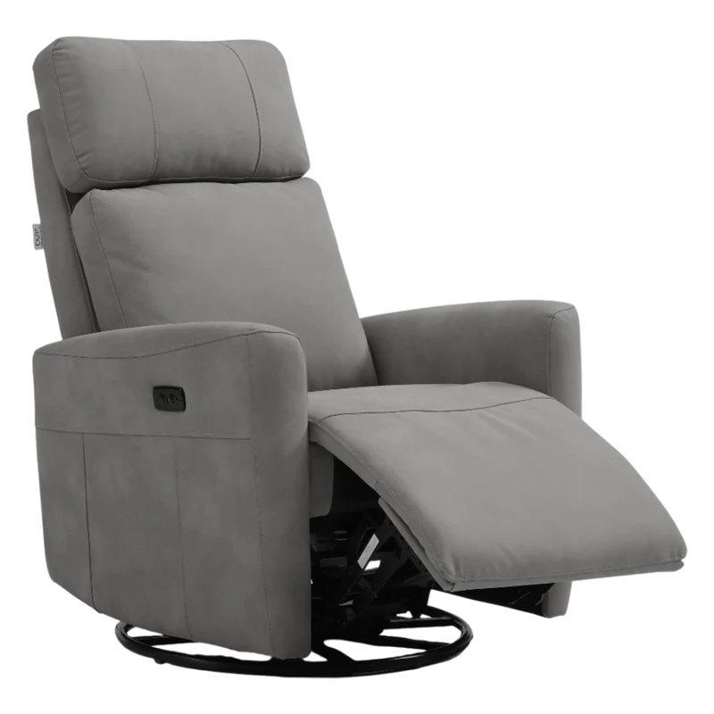 Fauteuil berçant, pivotant et inclinable motorisé en tissu et en cuir - Prague 6017