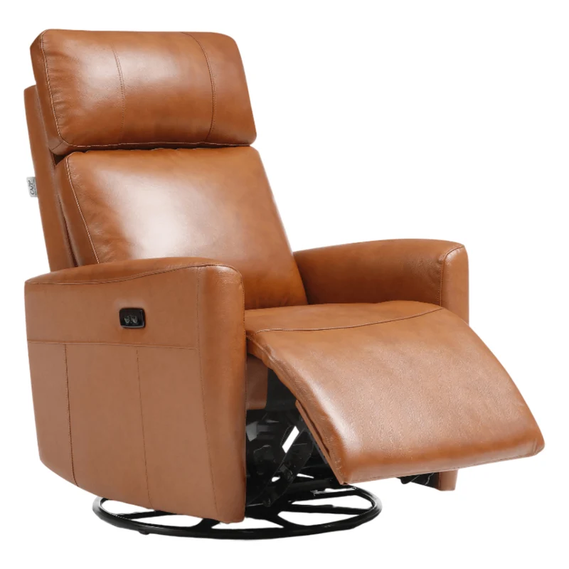 Fauteuil berçant, pivotant et inclinable motorisé en tissu et en cuir - Prague 6017
