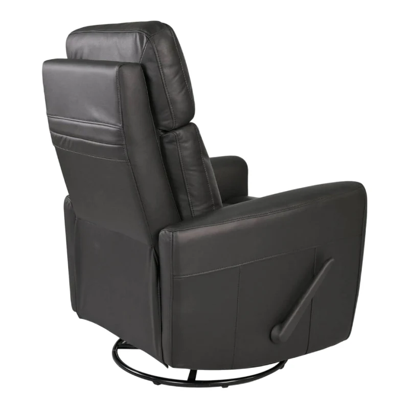 Fauteuil berçant, pivotant et inclinable en aspect cuir noir - Prague