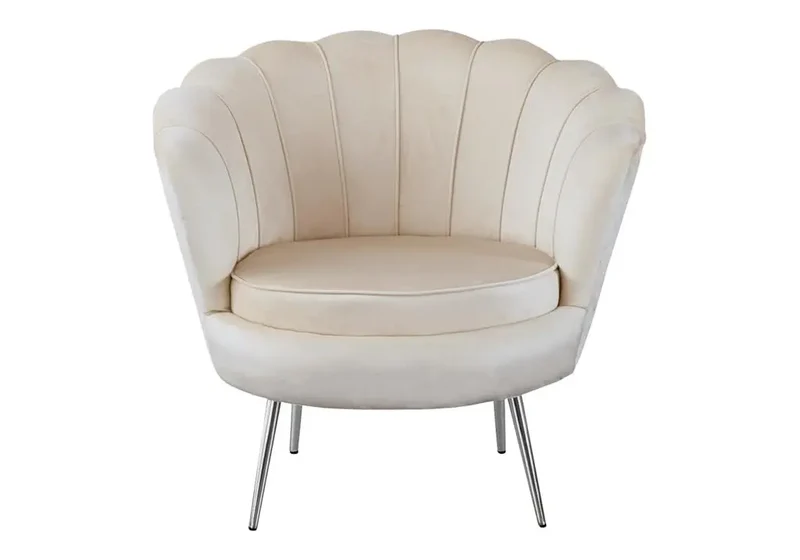 Fauteuil coquillage velours moka - Nymea