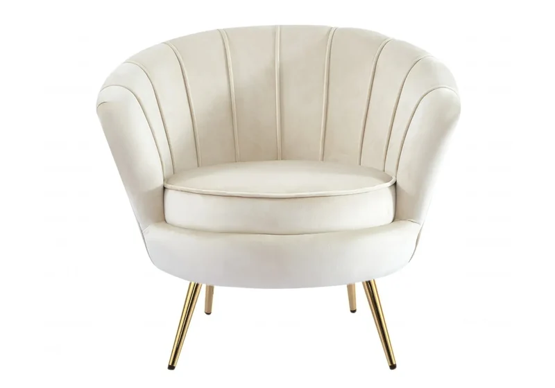 Fauteuil coquillage doré beige - Nymea