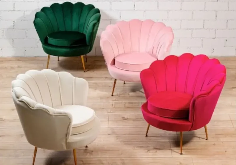 Fauteuil coquillage doré rose - Nymea