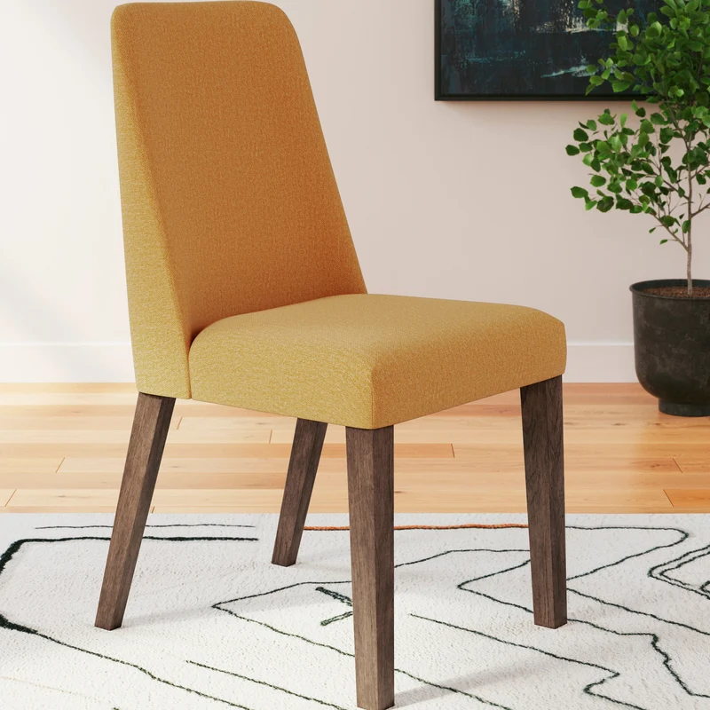 Ensemble de 2 chaises de salle à manger rembourrées en tissu - Lyncott