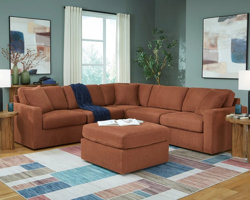 Ottoman surdimensionné en tissu - Modmax