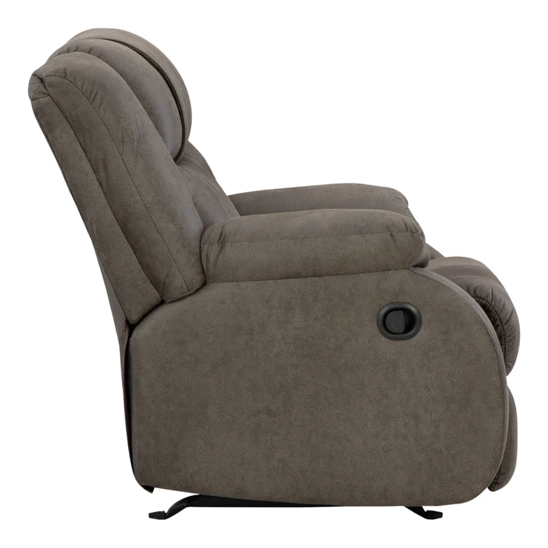 Fauteuil berçant et inclinable aspect cuir brun - First Base