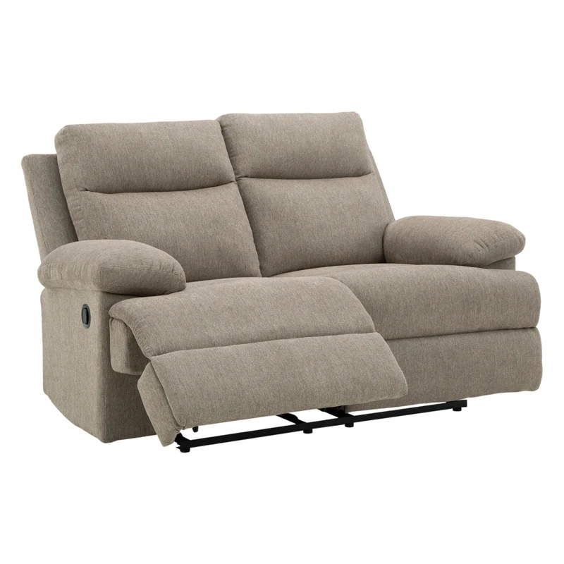 Causeuse inclinable en tissu chenille taupe - Side-Swipe