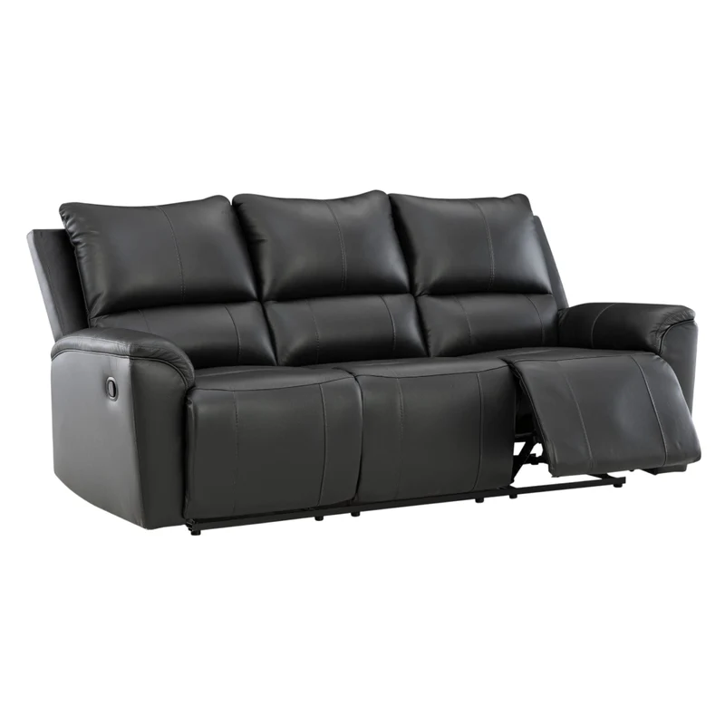 Sofa inclinable aspect cuir noir - Glossmore