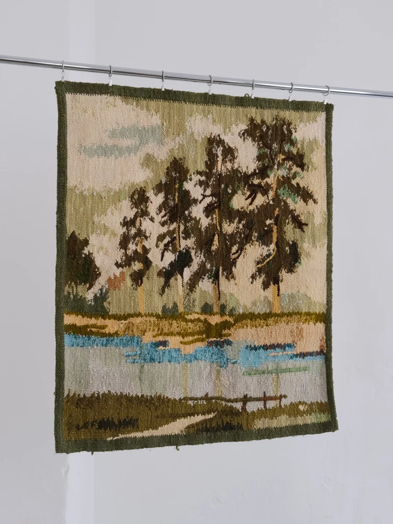Mid-Century Landscape Wool Wall Tapestry, Poland