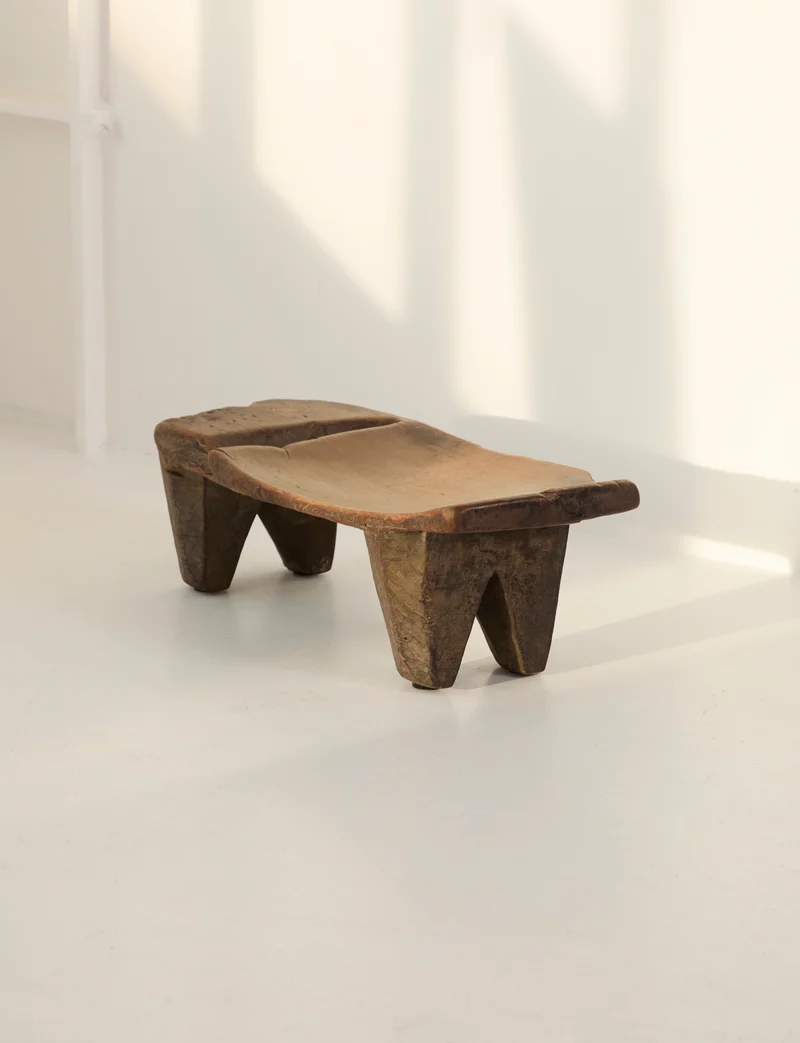 Mid-Century African Senufo Stool / Side Table in Solid Wood