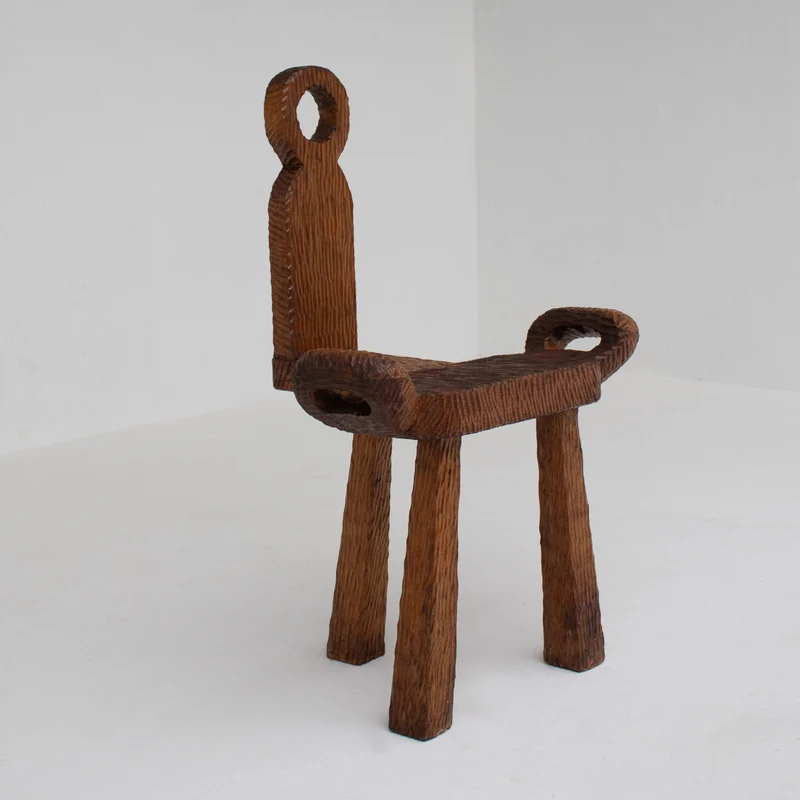 Brutalist Wooden Chair