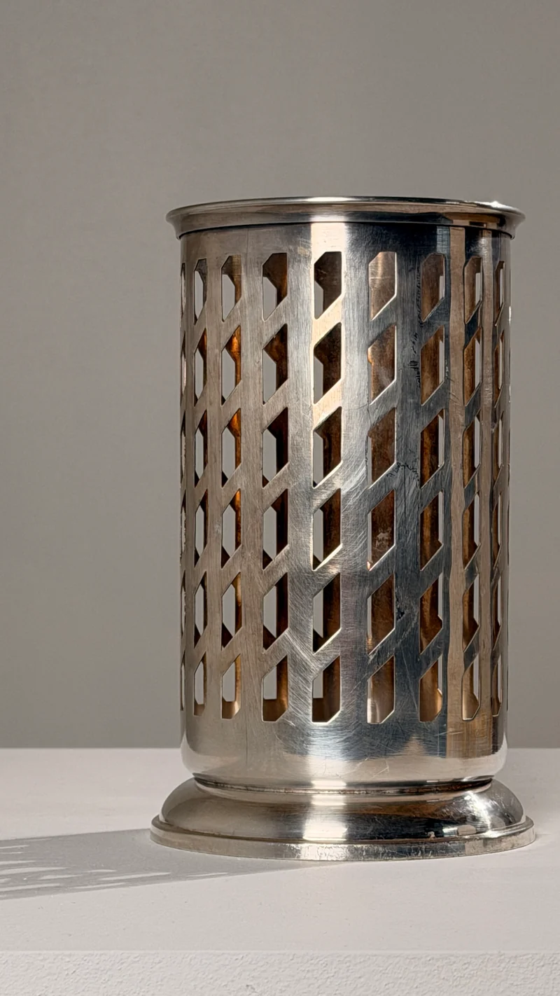 Silver-plated Metal Bottle Holder, Saint-Médard, Paris, 1930s