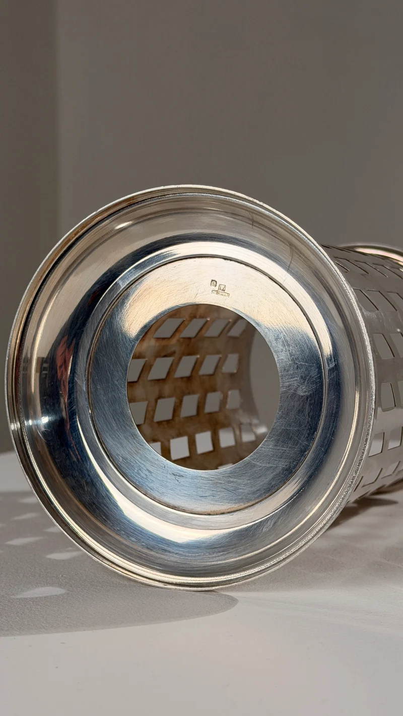 Silver-plated Metal Bottle Holder, Saint-Médard, Paris, 1930s