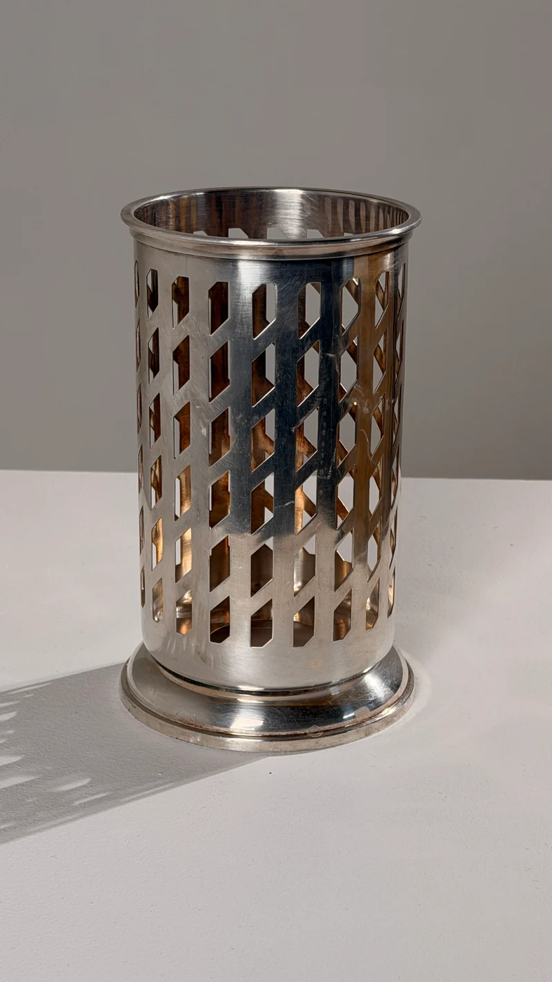 Silver-plated Metal Bottle Holder, Saint-Médard, Paris, 1930s