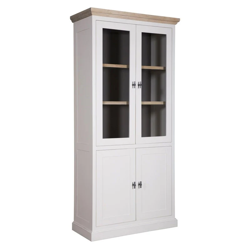 Vitrine 2x2 portes "Chêne et Pin tradition"