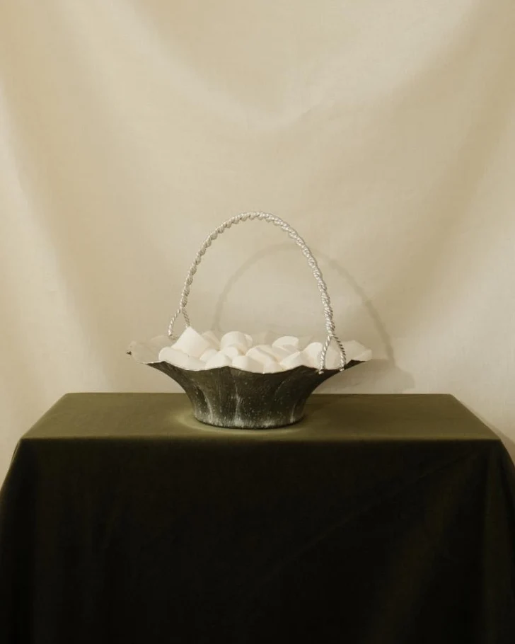 Vintage Satin Aluminium Fruit Basket