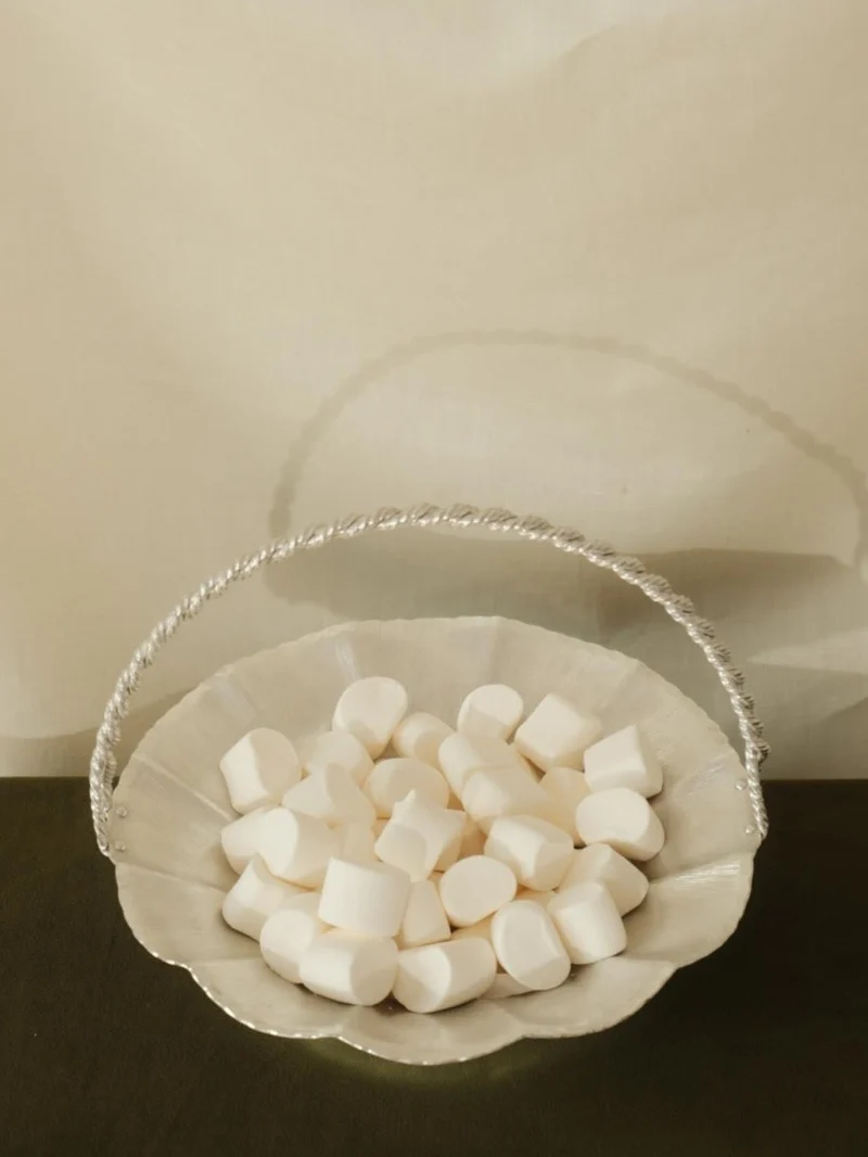 Vintage Satin Aluminium Fruit Basket