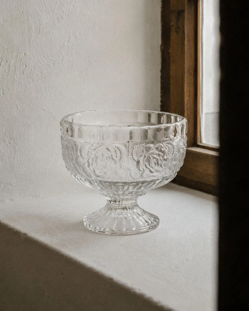 1960s Pressed Glass Footed Bowl