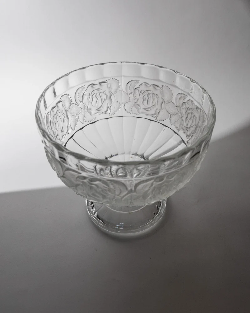 1960s Pressed Glass Footed Bowl