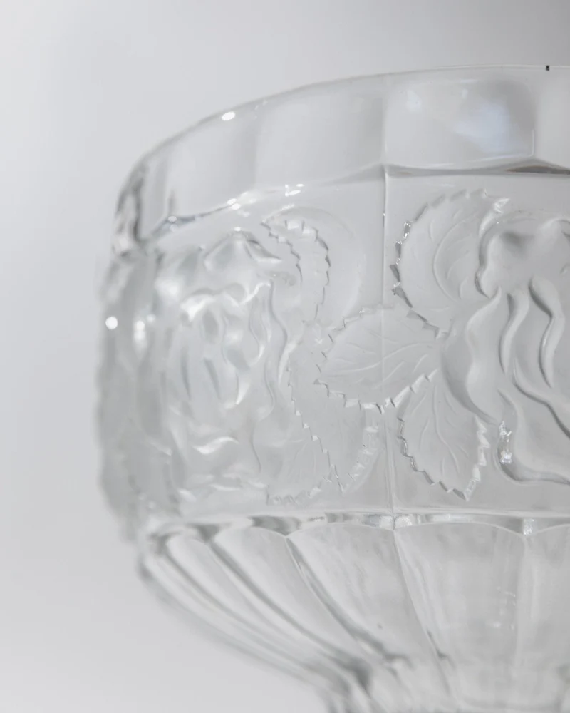 1960s Pressed Glass Footed Bowl